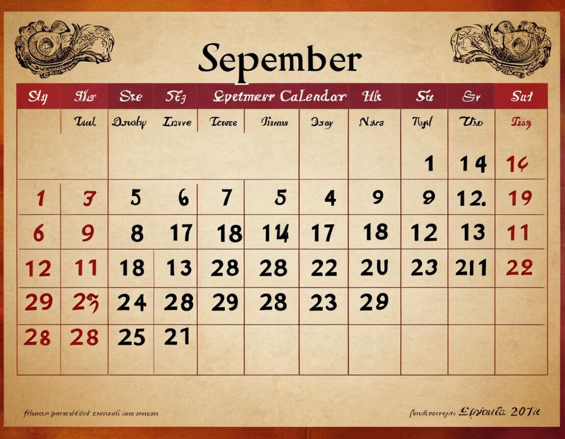 Note cultural and historical anniversaries - Planning Ahead: Your Comprehensive September 2024 Calendar Guide